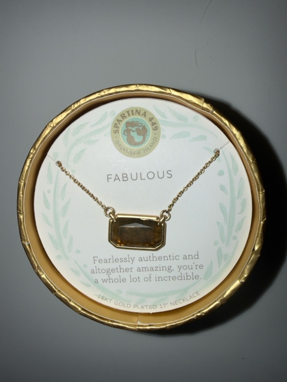 NIB Spartina 449 18KT Gold Plated Necklace 17” Fabulous Labradorite Sea La Vie